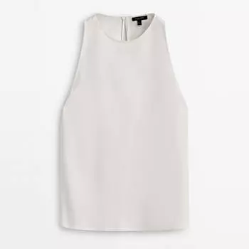 Топ Massimo Dutti Loose-fitting Halter Neck, кремовый