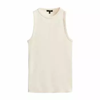 Топ Massimo Dutti Sleeveless Cotton, кремовый