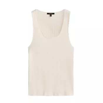 Топ Massimo Dutti Strappy Ribbed, белый