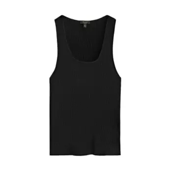 Топ Massimo Dutti Strappy Ribbed, черный