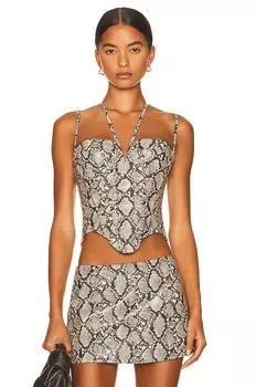 Топ Miaou Aphex Corset, цвет Beige Python