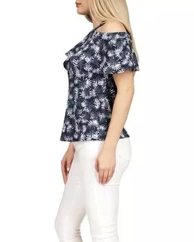 Топ Michael Kors Palm Flounce Halter Top, цвет Chambray