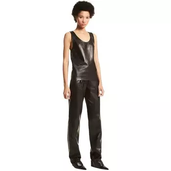 Топ Michael Kors Plonge Leather, черный