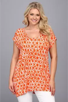 Топ Michael Kors Plus Size Cold-Shoulder Elliptical Hem Top, цвет Poppy