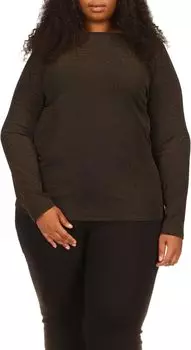 Топ Michael Kors Plus Size Long Sleeve Cowl Back Top, цвет Black/Gold