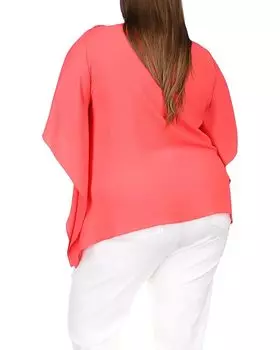 Топ Michael Kors Plus Size Ring Flutter Top, цвет Sangria