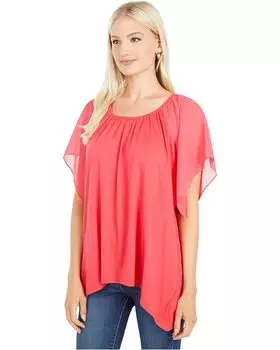 Топ Michael Kors Ruffled Hank Hem Top, цвет Geranium