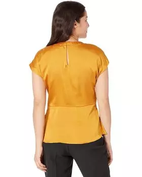 Топ Michael Kors Short Sleeve Wrap Top, цвет Marigold