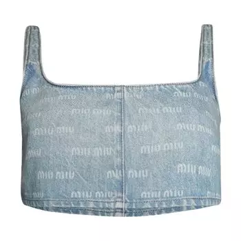 Топ Miu Miu Denim Top, синий