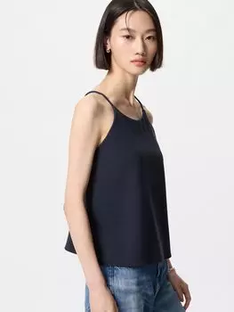 Топ на бретельках из креп-джерси Uniqlo, синий
