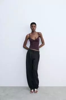 Топ на бретельках ZARA, цвет Wine