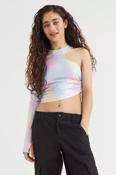 Топ на одно плечо H&amp;M, розовый/омбре