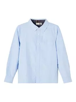 Топ NAME IT Regular fit Button Up Newsa, светло-голубой