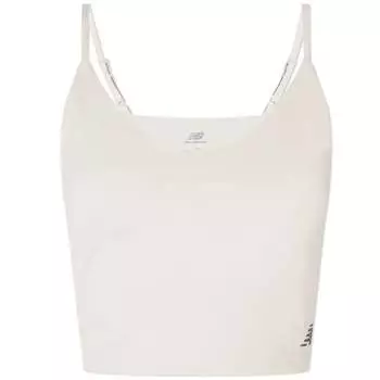 Топ New Balance Linear Heritage Soft Bra, белый