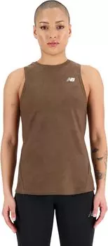 Топ New Balance Q Speed Jacquard Tank, цвет Dark Mushroom