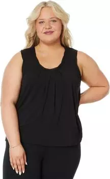 Топ NIC+ZOE Plus Size Date Night Drape Tank, цвет Black Onyx