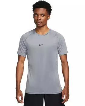 Топ Nike Pro Dri-FIT Slim Short Sleeve Top, цвет Smoke Grey/Black