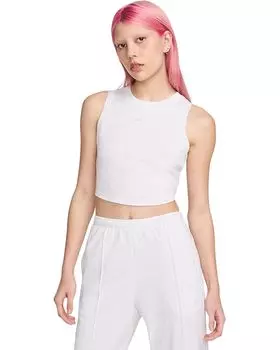 Топ Nike Sportswear Chill Knit Tight Cropped Mini-rib Tank Top, цвет Birch Heather/Light Orewood Brown