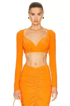 Топ Norma Kamali Long Sleeve Cropped Sweetheart, цвет SOS