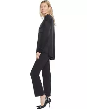 Топ NYDJ Woven Henley Top, черный