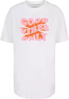 Топ оверсайз Merchcode Oversized Shirt Summer - Good Vibes Only, белый