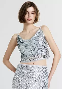 Топ PAILLETTES Calliope, серебряный