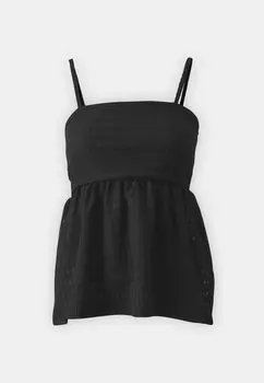 Топ Pcsully Peplum Strap Pieces, черный