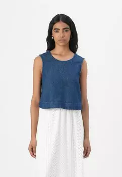 Топ PCTENIM - Blouse Pieces, цвет Medium Blue Denim