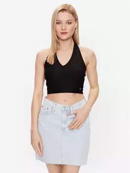 Топ приталенного кроя Tommy Jeans, черный