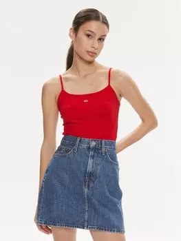 Топ приталенного кроя Tommy Jeans, красный