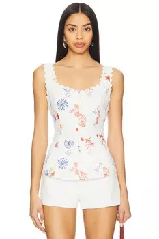 Топ Reeta Line & Dot, white multi