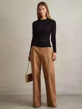 Топ Reiss Rue Draped Front, черный