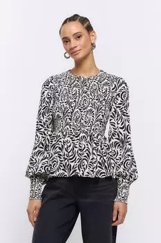 Топ Rives Island с оборками River Island, черный