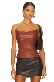 Топ Rozie Corsets Leather Corset, коричневый
