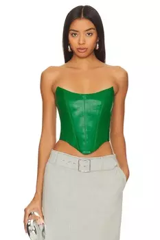 Топ Rozie Corsets Leather Corset, зеленый