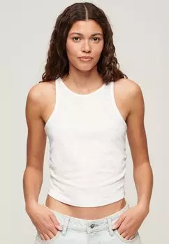 Топ RUCHED TANK Superdry, белый деним