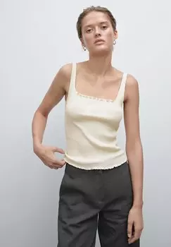 Топ RUFFLED Massimo Dutti, бежевый