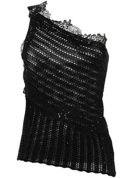 Топ рыхлой вязки Ermanno Scervino, черный