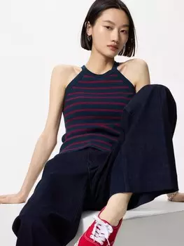 Топ с бретельками Uniqlo, синий
