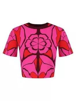Топ с цветочным принтом Alexander McQueen Pink