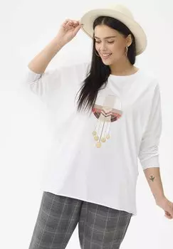 Топ с длинными рукавами AMULET RKAW blue shadow, цвет white