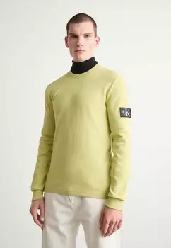 Топ с длинными рукавами BADGE TEE Calvin Klein Jeans, зеленый