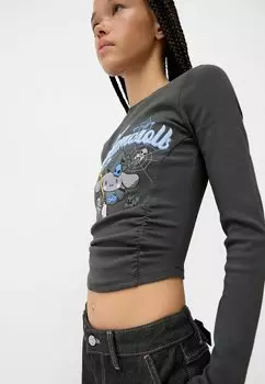 Топ с длинными рукавами CINNAMOROLL LONG SLEEVE Bershka, серый