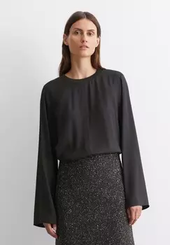 Топ с длинными рукавами EASY SHAPE AT ROUND NECK SOLID Marc O'Polo, антрацит
