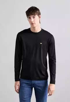 Топ с длинными рукавами Emporio Armani, черный