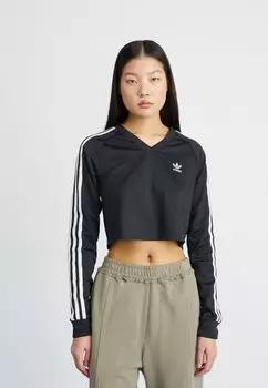 Топ с длинными рукавами LONG SLEEVE CROPPED adidas Originals, цвет black