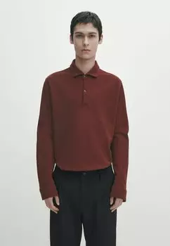 Топ с длинными рукавами Massimo Dutti, бордовый