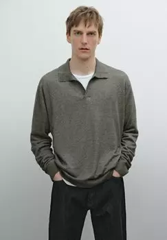 Топ с длинными рукавами Massimo Dutti, коричневый
