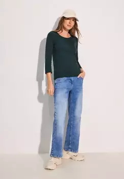 Топ с длинными рукавами MIT RUNDHALS Cecil, цвет Mottled Dark Green