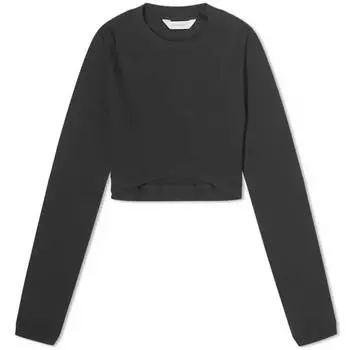 Топ с длинными рукавами Palm Angels Fitted Ribbed, черный